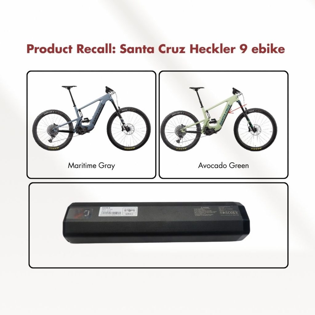 Image of Product Recalls: Tissue Box Toy and Batteries of a Santa Cruz Heckler 9EBIKE